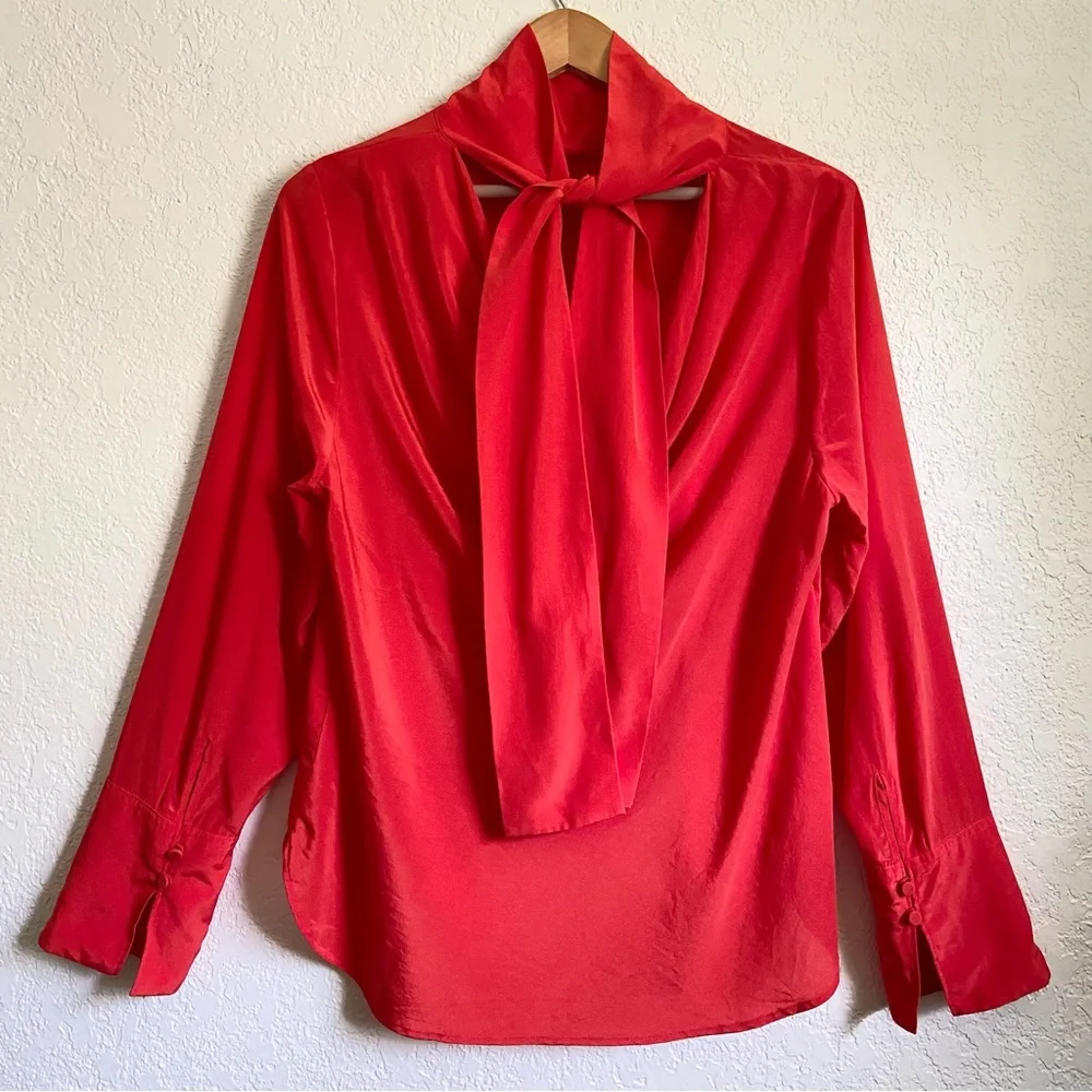 J.Crew Reversible-Bow Silk Top